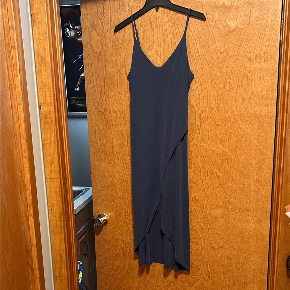 Allison Joy Asymmetrical Navy Dress